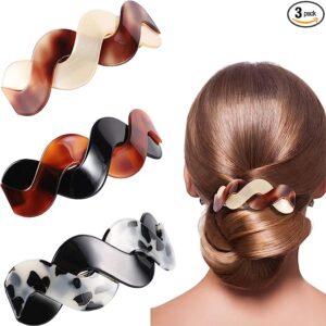 Three pack of large snap barrettes