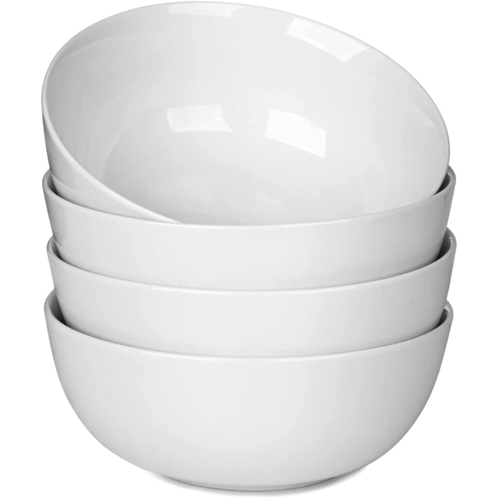 Set of 4 white bowls