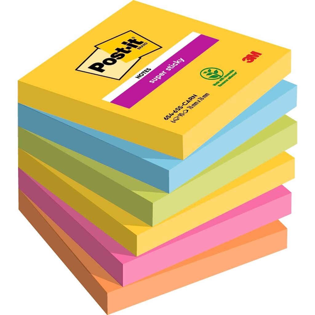 Colourful Post-it sticky notes pads