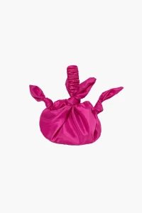 Pink furoshiki bag for wedding guest outfit