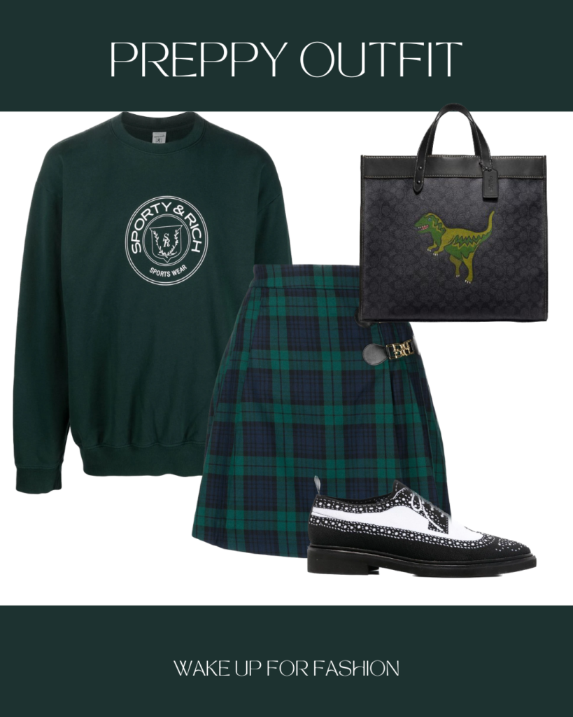 Women’s green preppy outfit