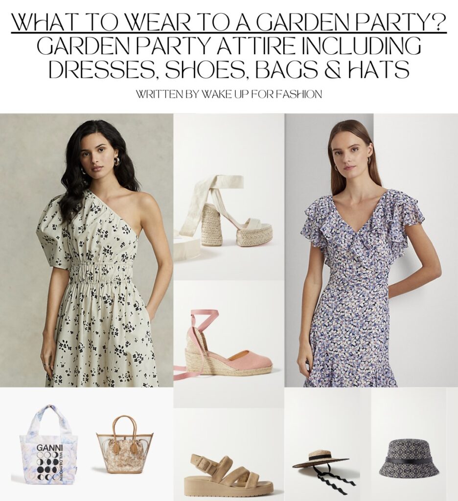 Dresses, shoes, bags and hats to wear to a garden party