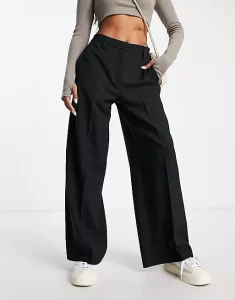 Black hourglass wide leg trousers from ASOS
