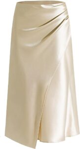 Gold high waist silk skirt