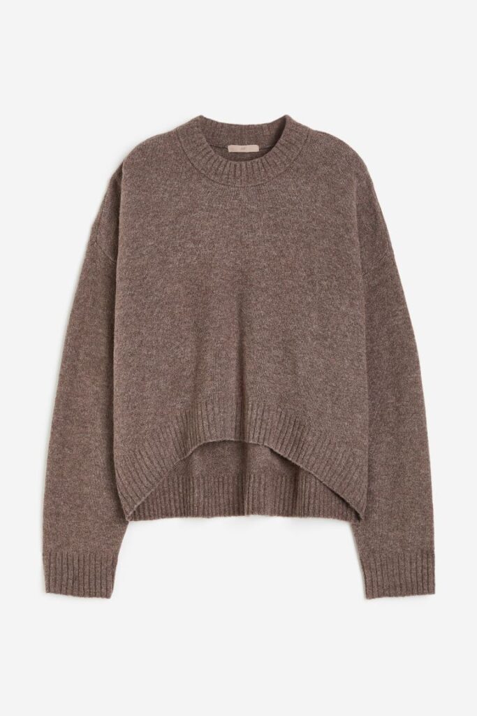 H&M brown knit loungewear jumper