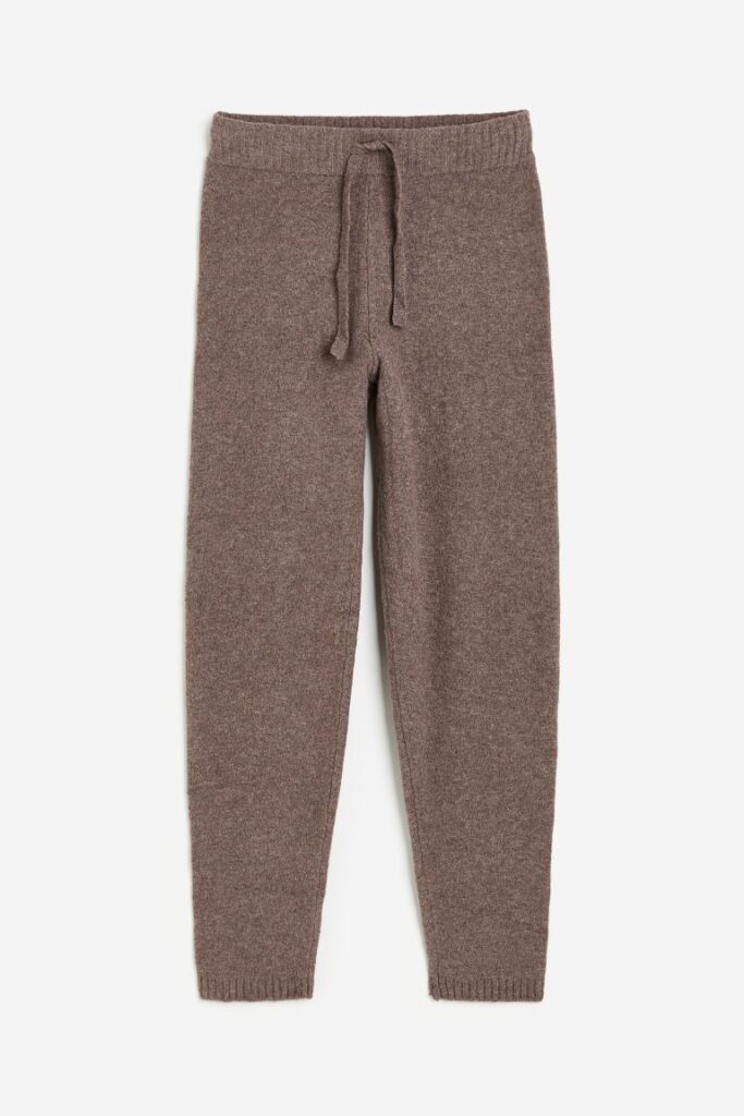 H&M brown knit joggers