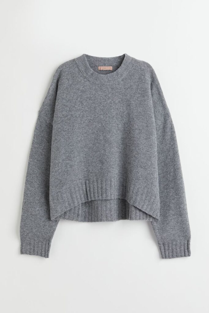 H&M grey fine-knit jumper