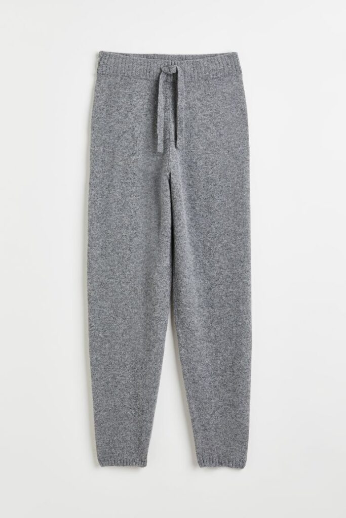 Grey fine-knit H&M joggers