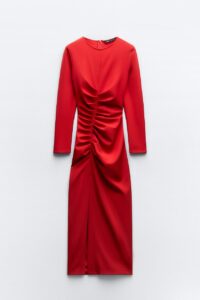 Red ZARA midi winter formal dress