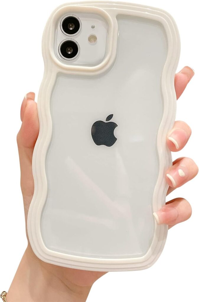 Clear aesthetic phone case with wavy edges