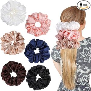 Oversized satin scrunches for hair