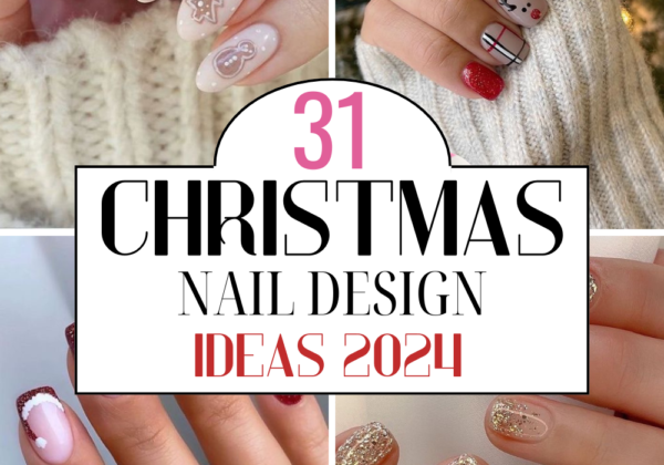 Christmas nail design ideas with gingerbreads, candy canes and tree nail art for Christmas 2024.