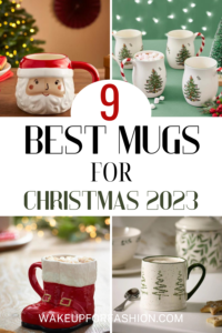 Collection of best Christmas mugs including Christmas tree and Santa mugs.