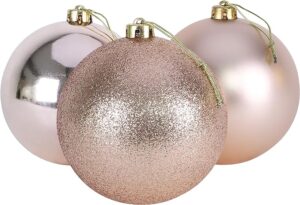 Three large pink baubles for tree decor