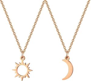 Moon and sun friendship necklaces