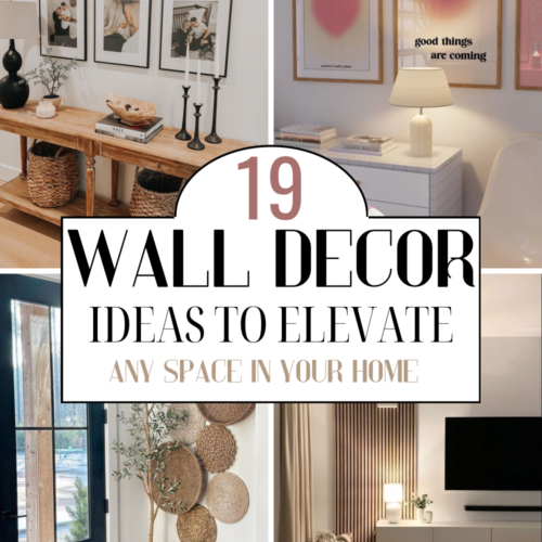 Wall decor ideas including wall art, lights and shelves