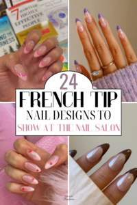 Collection of French tip nail designs