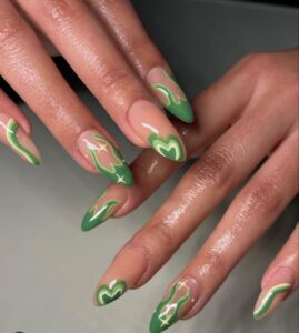 Green flame nails
