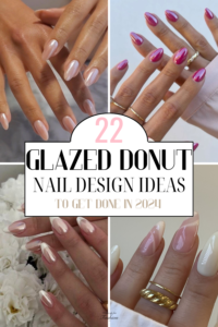 Collection of glazed donut nail design ideas