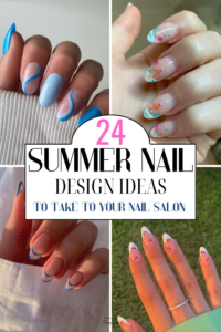Collection of summer nail designs for 2024.