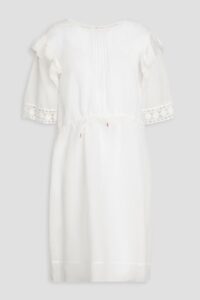 Ruffled white mini dress