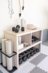 Home gym with foam tiles