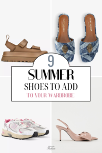 Collection of women’s summer shoes including heels, trainers and sandals.