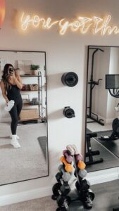 Large mirrors in home gym