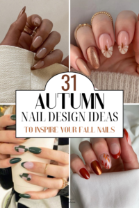 Collection of autumn nail design ideas.