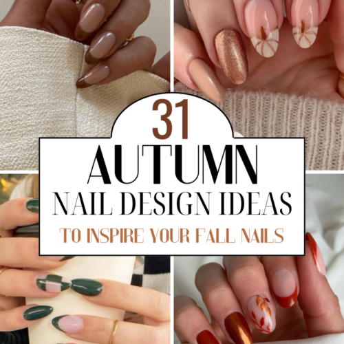 Collection of autumn nail design ideas.