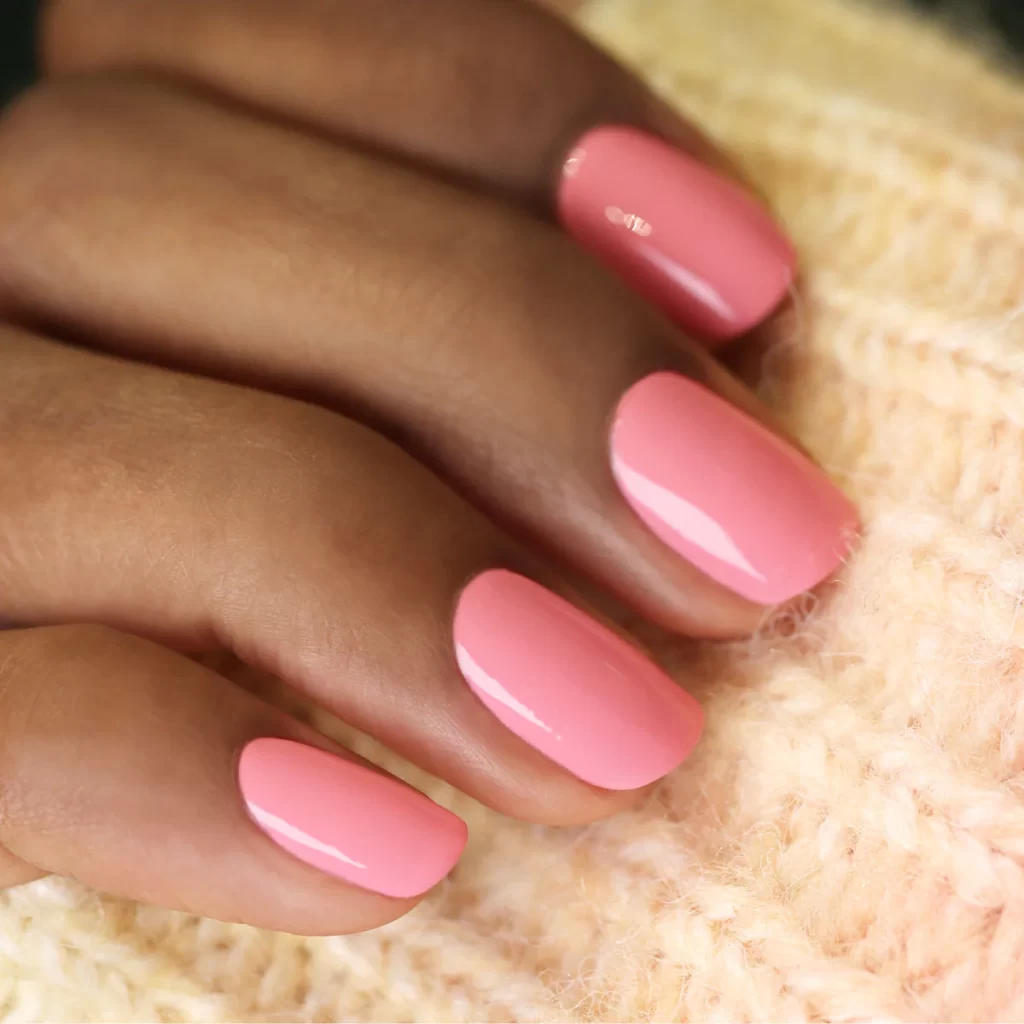 Nails with pink paradise nail colour
