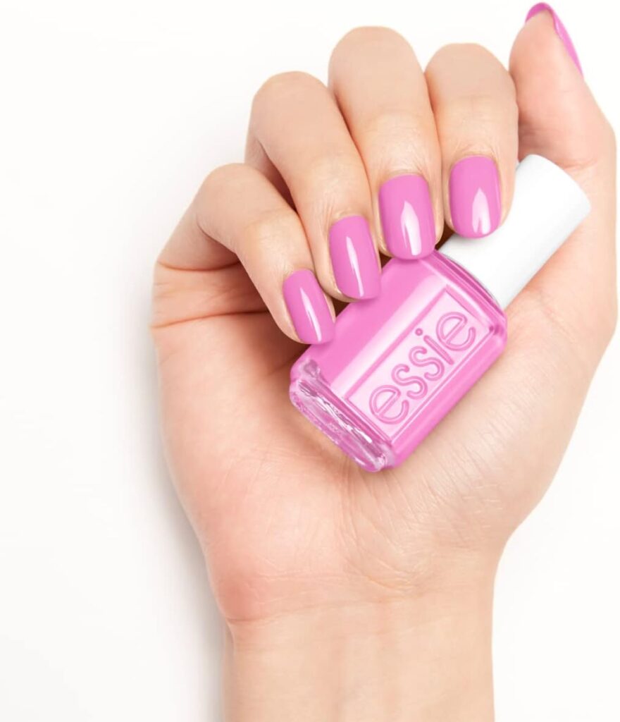 Pink nails with Essie nail colour