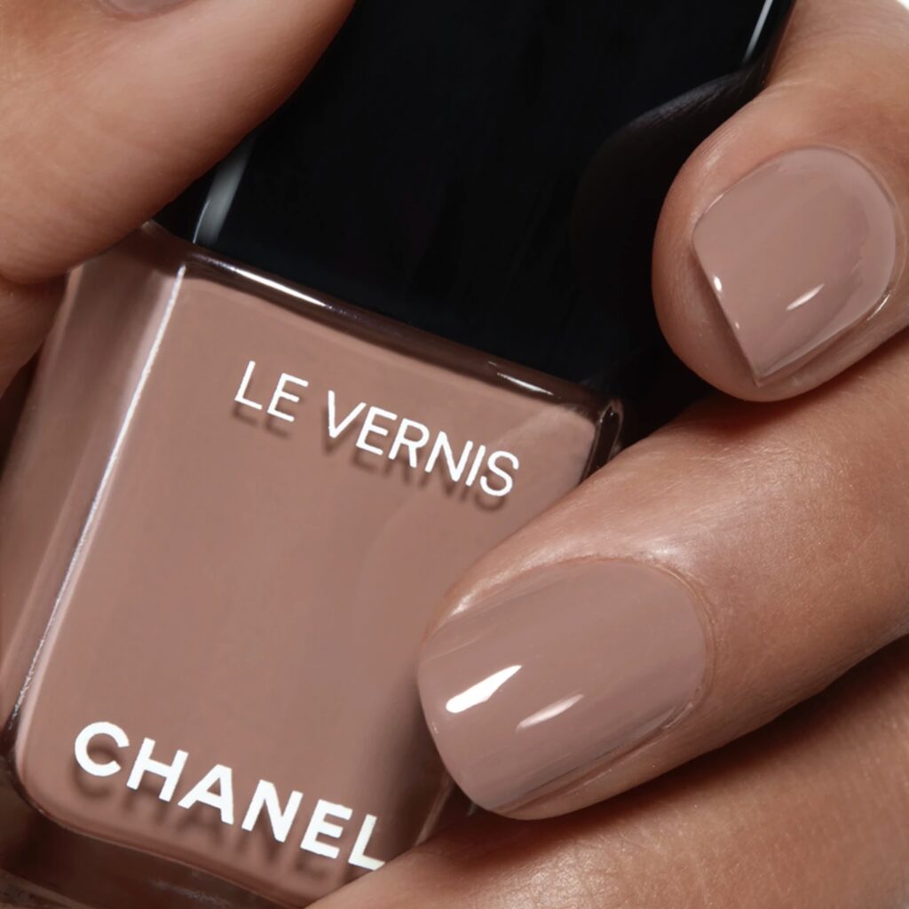 Nails with brown Chanel nail polish