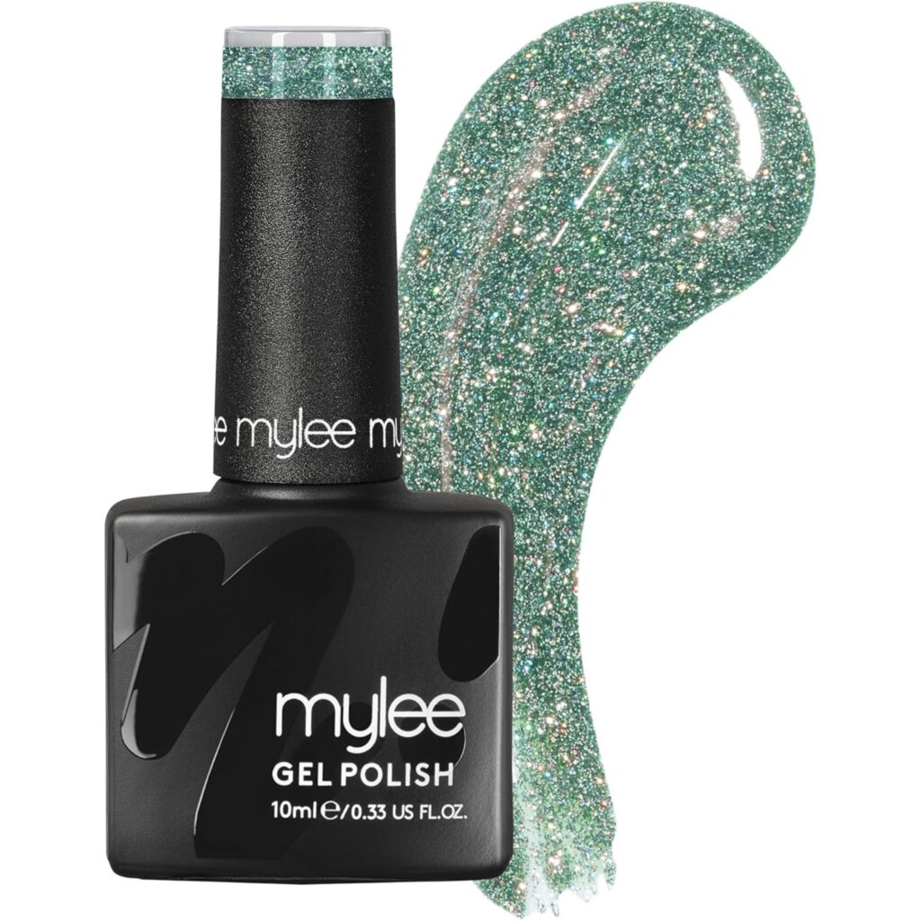 Sparkly green nail polish by Mylee
