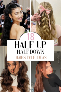 Half up half down hairstyles for women.