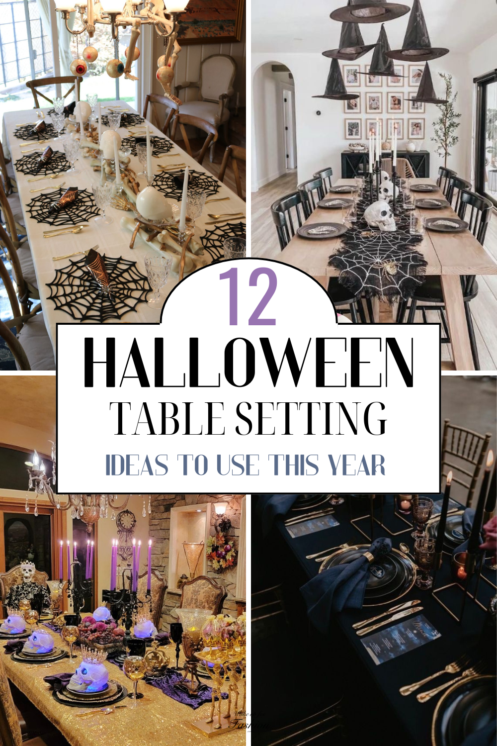 Halloween table setting ideas including classy and spooky tablescapes.