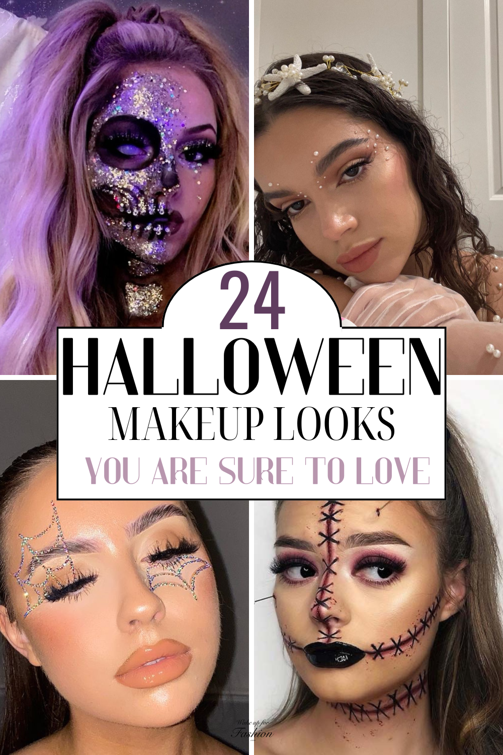 Collection of Halloween makeup ideas to inspire Halloween 2024 makeup looks.