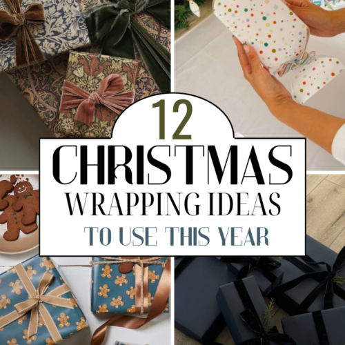 Christmas gift wrapping ideas including wrapping paper, ribbon and gift tag inspiration.