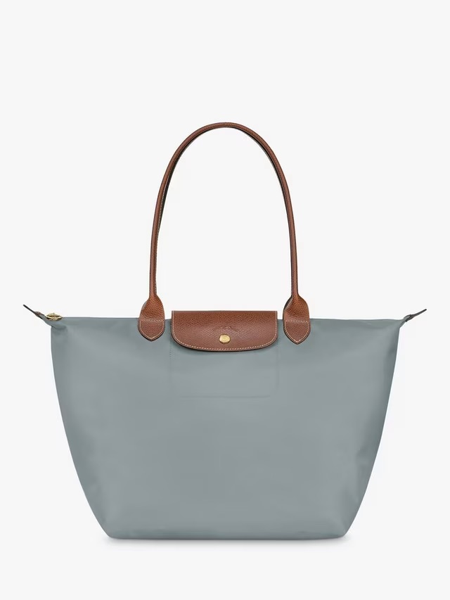 Large silver Longchamp tote bag