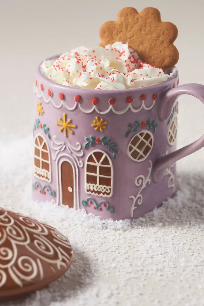 Purple Gingerbread house mug