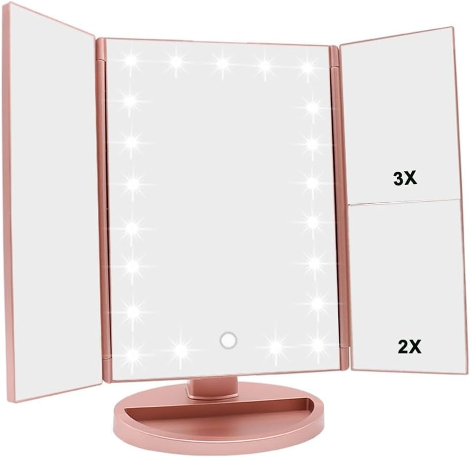 Tri-fold vanity mirror