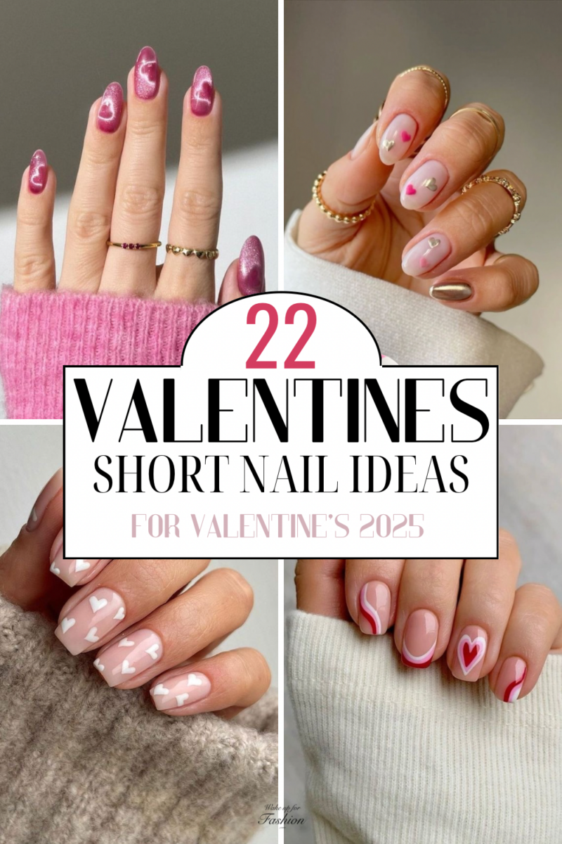 Short Valentine’s nail designs