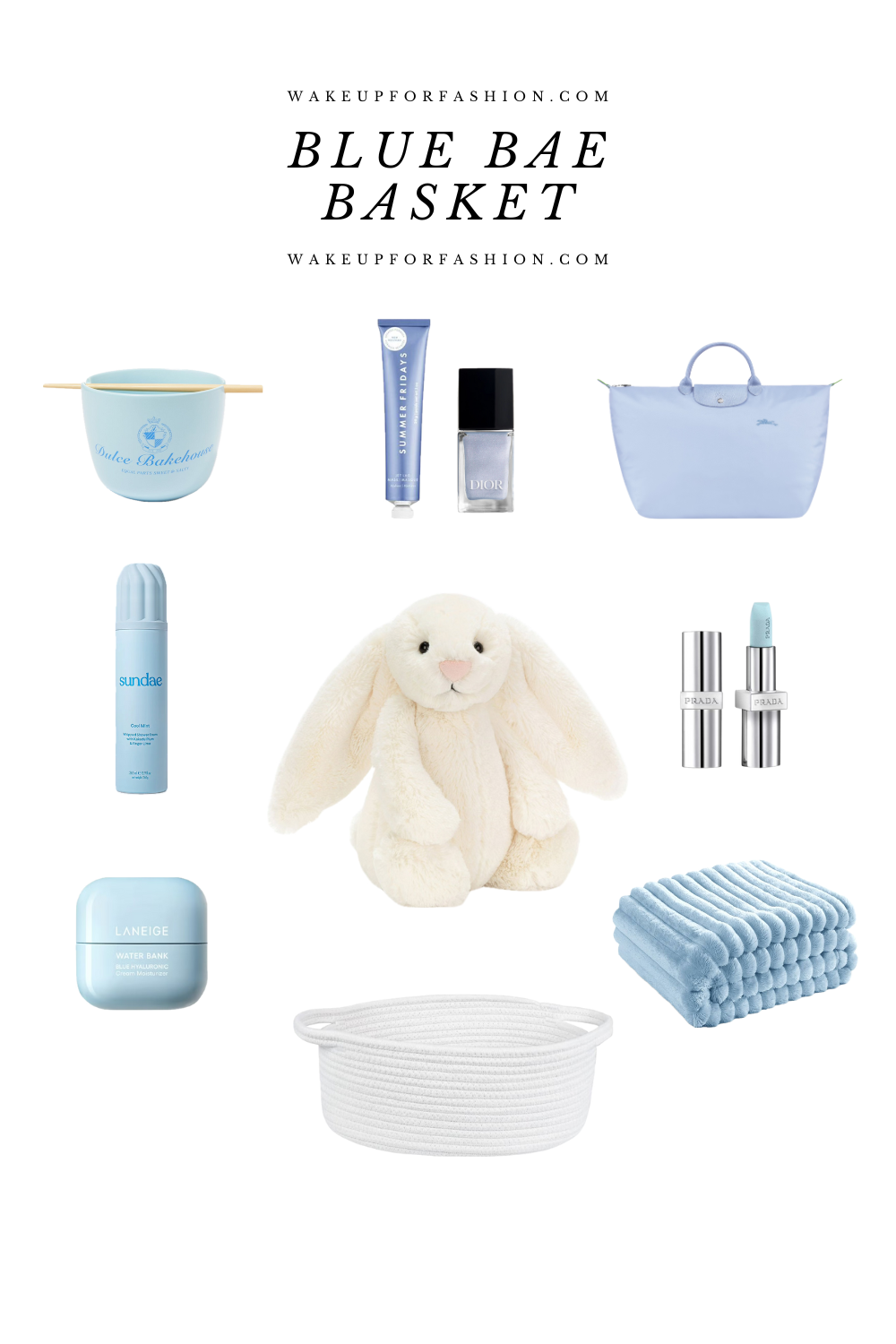 Blue Valentine’s Day gift basket with blue gift ideas.