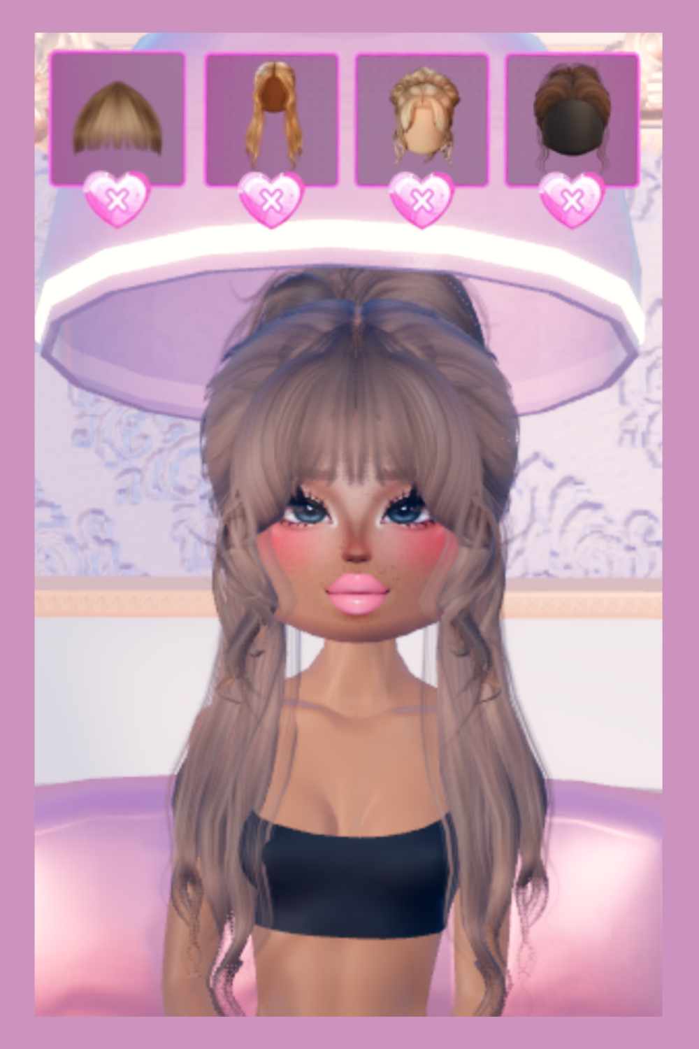 Half up Half down bunches hairstyle in Dress To Impress