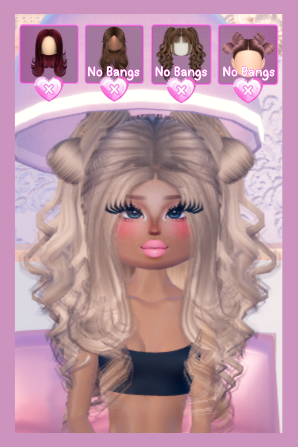 Curly hair with bows and bunches in Dress To Impress