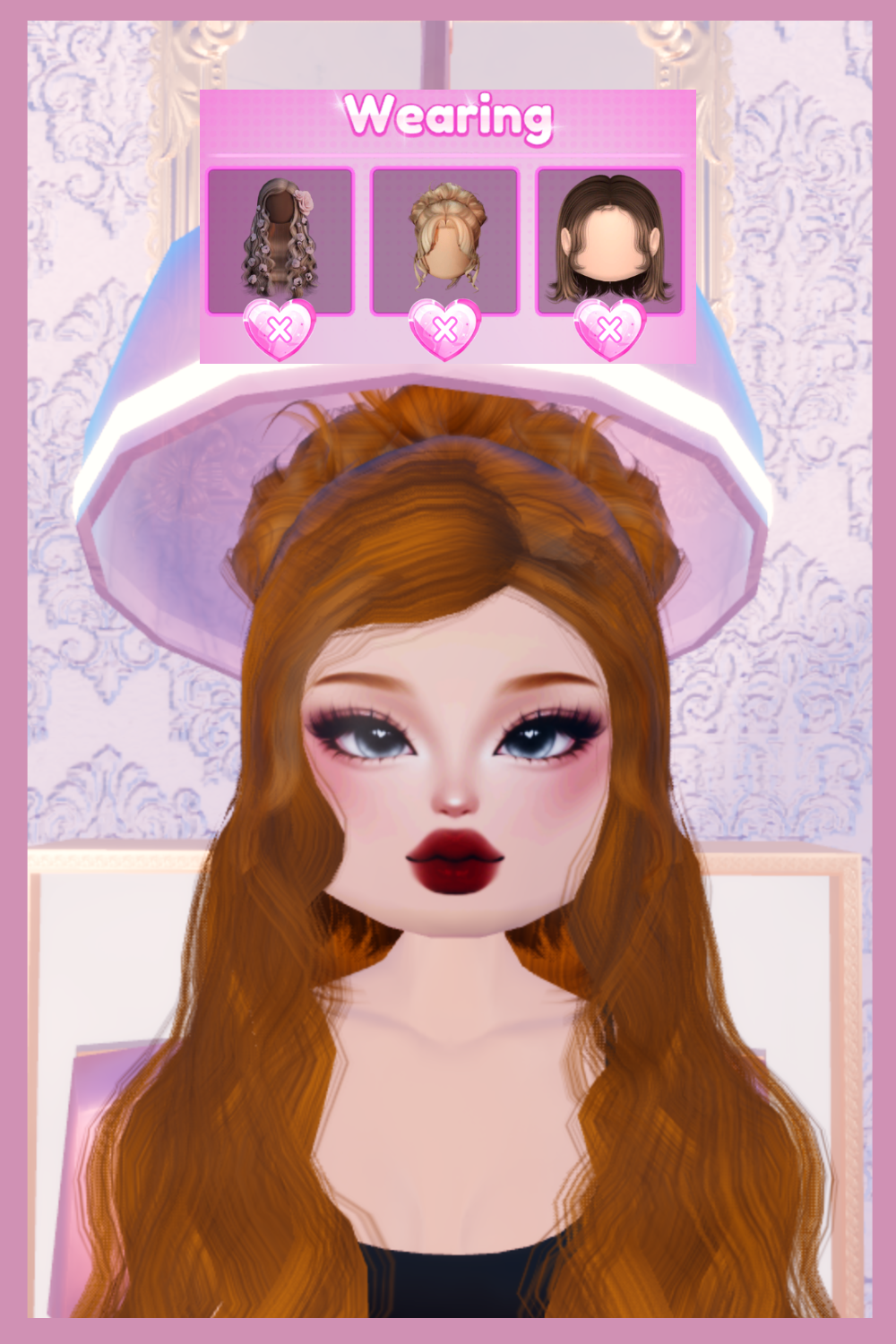 Ginger half up half down hairstyle in Dress To Impress.