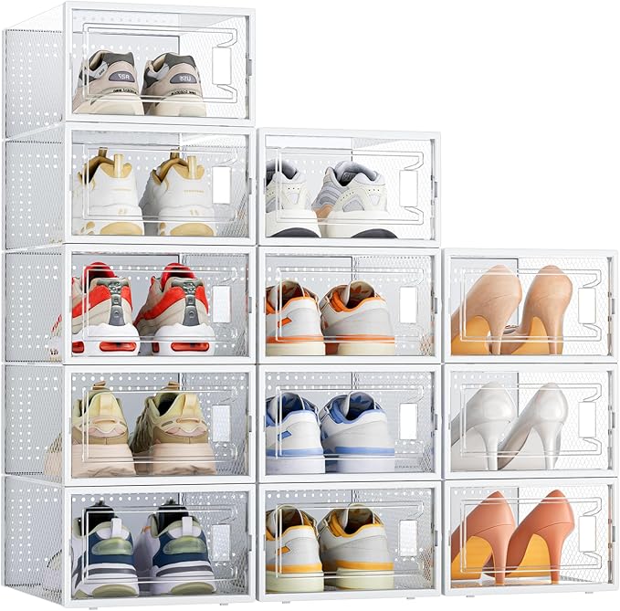 Stackable shoe organiser boxes