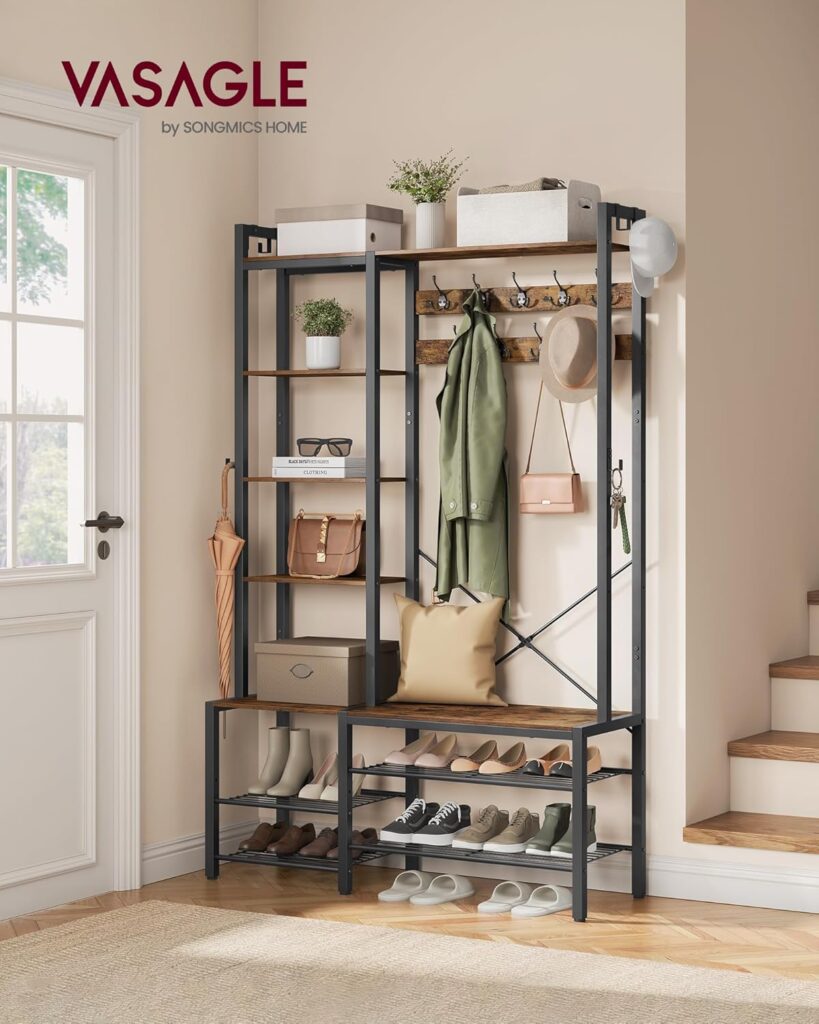 Hallway tree with shoe storage