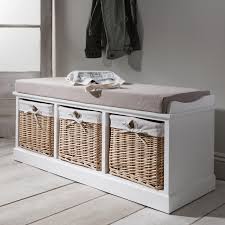 Storage bench with baskets