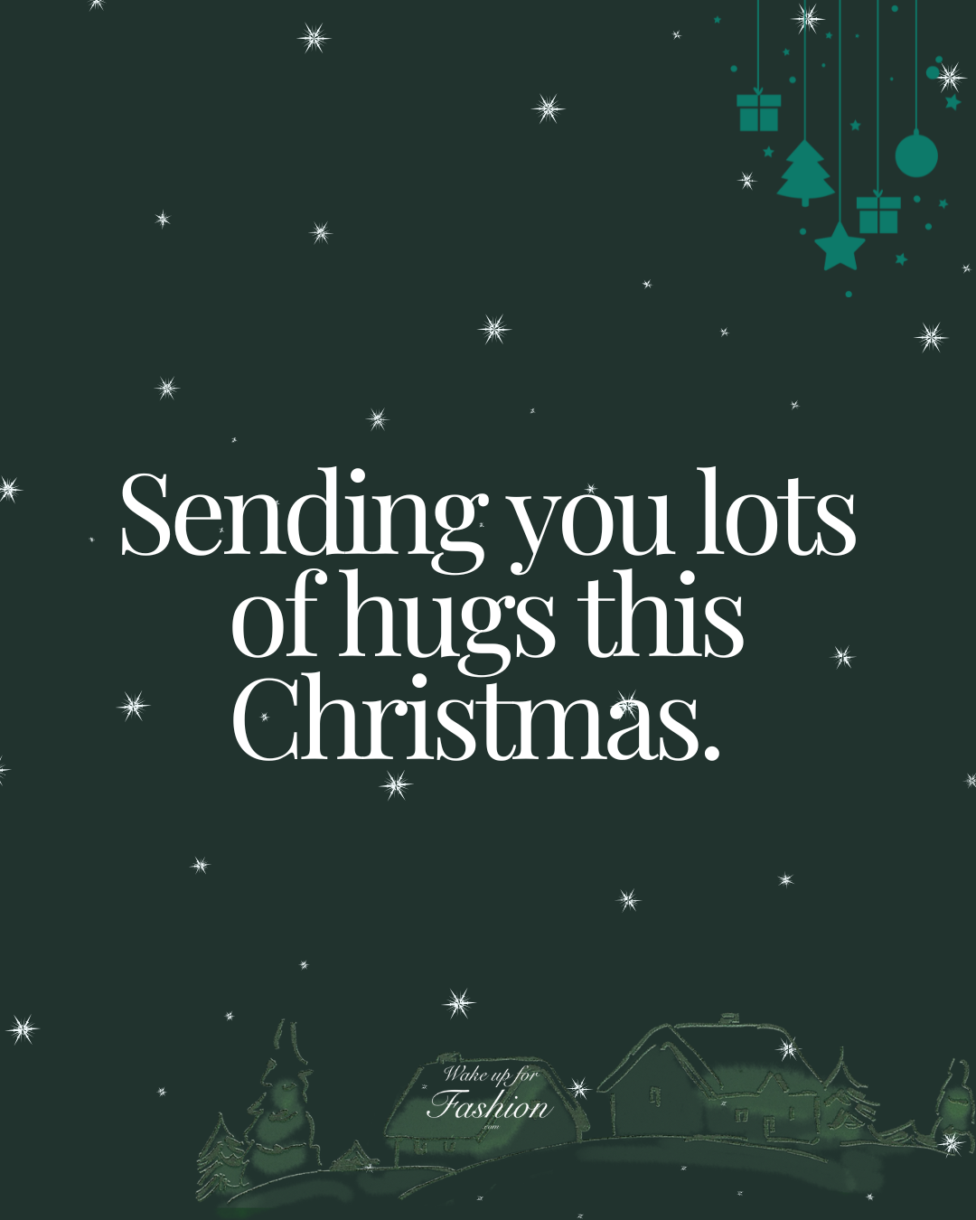 Sentimental Christmas wishes to write in a card which reads “Sending you lots of hugs this Christmas.”